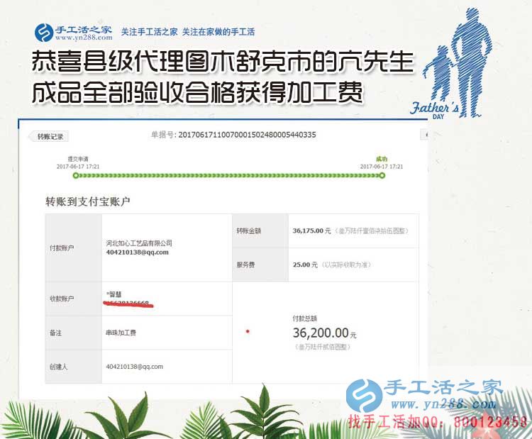  16326元到36200元只用了十四天，代理亢先生是怎樣做珠繡手工活外發(fā)加工創(chuàng)業(yè)賺錢？