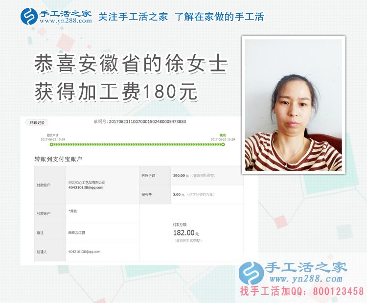 中年女子在丈夫的幫助下開始了第二份事業(yè)，安徽徐女士兼職做手工活賺錢