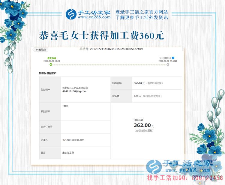 做十字繡不行了，毛女士找到愛心企業(yè)的珠繡手工活兼職賺錢(圖1)