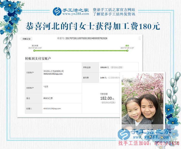 送給女兒的禮物，河北邯鄲閆女士做手工活兼職賺錢之外(圖1)