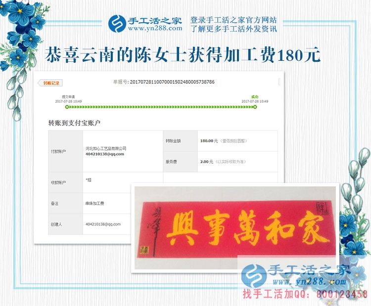 開服裝店的云南陳女士，堅持做手工活賺錢，收益很好(圖1)