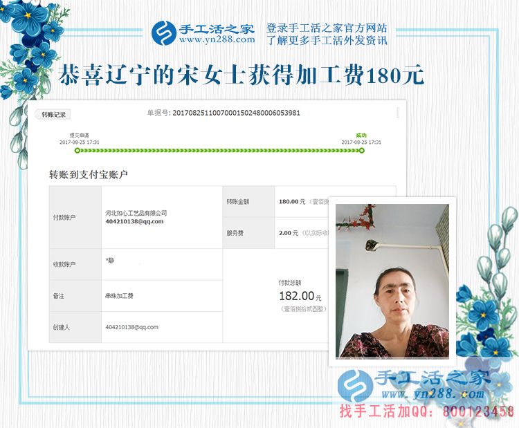 趁著孩子剛結(jié)婚到有孫子之間的時(shí)間，遼寧的宋女士堅(jiān)持在家做手工活賺錢(圖1)