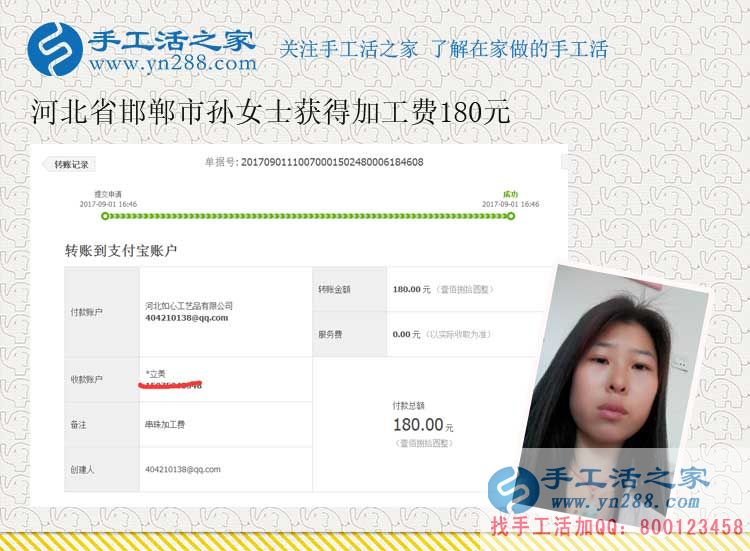 工作了，河北應屆大學畢業(yè)生孫女士依然堅持在校做了兩年的珠繡畫手工活(圖1)