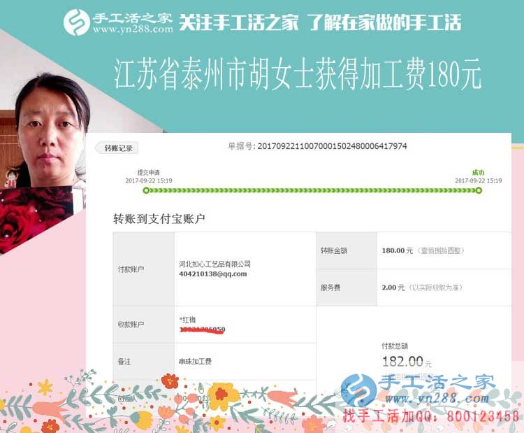 與丈夫一起還房貸，江蘇泰州家庭主婦胡女士堅(jiān)持在家做手工活賺錢(qián)(圖1)