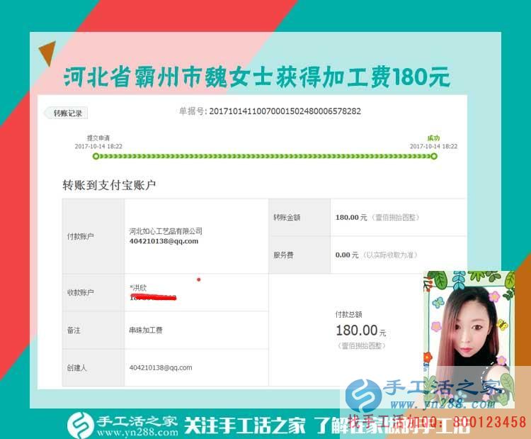 愛上珠繡畫產(chǎn)品的90后，河北霸州魏女士下班后在家做串珠珠繡畫手工活賺錢(圖1)