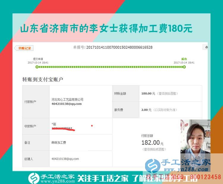 我要掙錢！山東濟南上班族李女士下班后堅持珠繡畫手工活兼職(圖1)