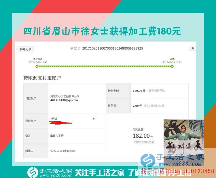從鄰居那里得到的信息，四川眉山徐女士每個(gè)月做手工活能賺一千元(圖1)