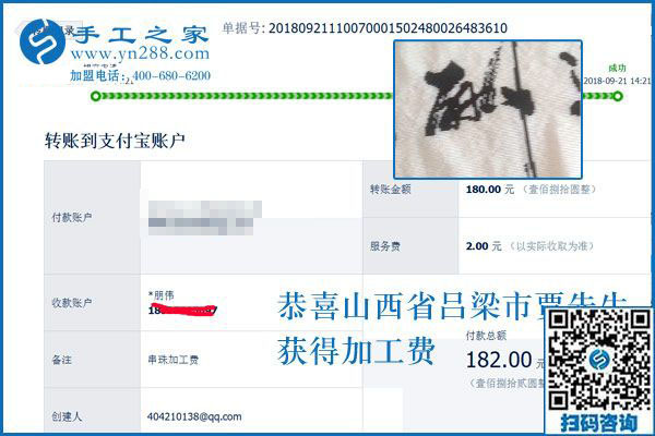 試做過關，山西呂梁賈先生開始在家組織人做手工活加盟項目