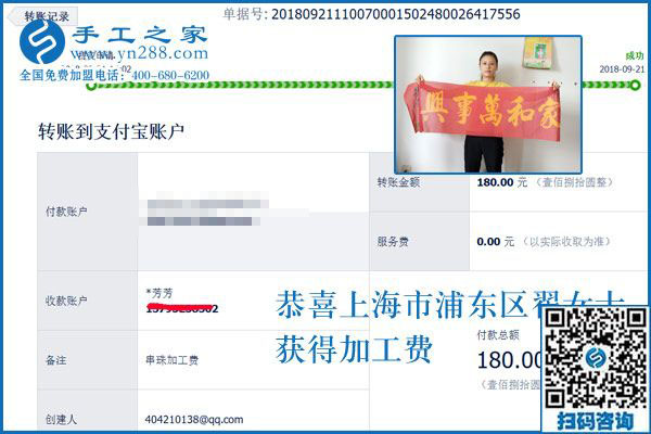 上海的翟女士，旅游得來的手工活加工項目做的怎么樣了？