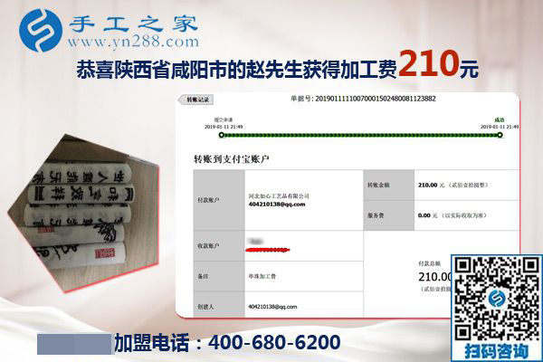 摸爬滾打后選擇手工之家，陜西咸陽(yáng)趙先生看好珠繡手工活加盟項(xiàng)目