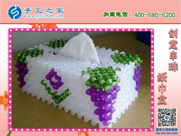 在家掙錢的手工活，邯鄲永年李女士選擇手工之家立體串珠紙抽盒(圖1)