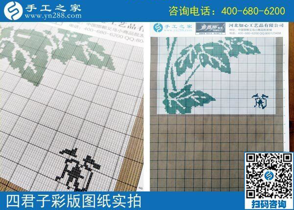 手工之家雅薇麗珠繡圖紙（梅蘭竹菊）新款，彩色升級(jí)版！(圖3)