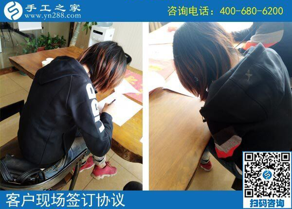 曾做過穿手串手工活，山東濱州王女士現(xiàn)做手工之家串珠繡(圖1)