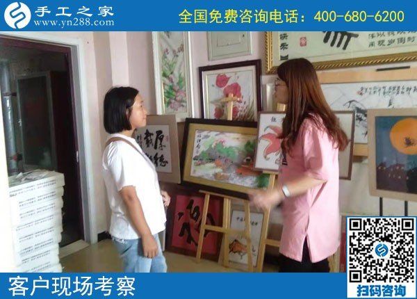 可以在家做的簡單手工活，這位女士選擇手工之家串珠繡(圖1)