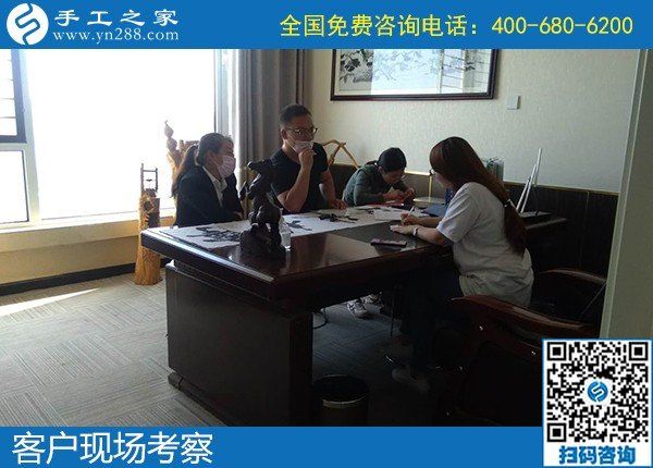 5月6日，代理手工活加工項目，正規(guī)外發(fā)手工活來料加工，選正規(guī)手工活勵志珠珠繡，手工之家接待考察合作加工客戶剪影