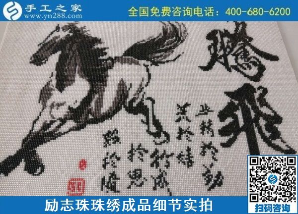 9月20日，手工活外發(fā)，手工活拿回家做，這個掙錢的手工活加工項目大家都歡迎，勵志珠珠繡成品細節(jié)實拍