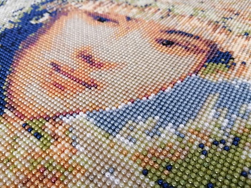 《苗族少女》民族風(fēng)系列，勵(lì)志珠珠繡純手工圖紙及成品(圖4)