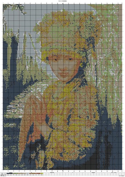 《苗族少女》民族風(fēng)系列，勵(lì)志珠珠繡純手工圖紙及成品(圖1)