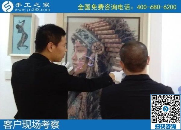 10月22日，純手工活外發(fā)加工項目受歡迎，這里的珠繡手工活是可以寄到家做的手工活，手工之家接待考察加工客戶剪影