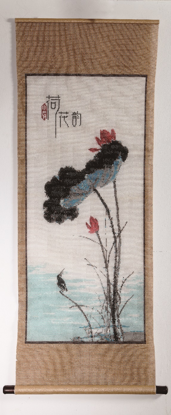 《荷花韻》珠繡，雅致飄逸，讓人心曠神怡(圖1)