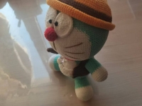 鉤織純手工產品展示，可愛的哆啦A夢