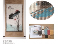 《荷花韻》珠繡，雅致飄逸，讓人心曠神怡